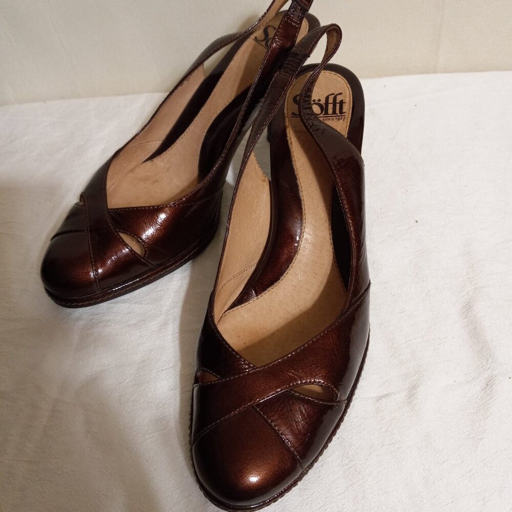SOFFT SLING BACK PUMPS BEAUTIFUL COPPER BROWN COLOR SIZE 8M